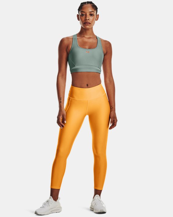 Damen HeatGear® Armour No-Slip Waistband Ankle-Leggings, Yellow, pdpMainDesktop image number 0